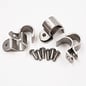 Pure Choice Motorsports Single Stainless Steel Line Clamps: 5/8" Clamps with 10:32 Buttonhead Screws (6 pcs) - 8645