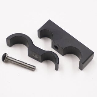 Pure Stealth Pure Stealth Billet Aluminum Non-Floating Double #6 & #10 Reduced Barrier A/C Line Clamp - .750" x .540" - X8203