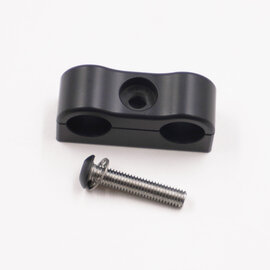 Pure Stealth Pure Stealth Billet Aluminum Non-Floating Double -6AN PTFE Line Clamp - .430" x .430" - X8204