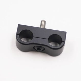 Pure Stealth Pure Stealth Billet Aluminum Non-Floating Double -6AN PTFE Line Clamp - .430" x .430" - X8204