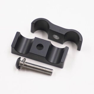 Pure Stealth Pure Stealth Billet Aluminum Non-Floating Double -6AN PTFE Line Clamp - .430" x .430" - X8204