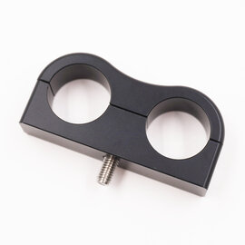 Pure Stealth Pure Stealth Billet Aluminum Non-Floating Double #10 Reduced Barrier A/C or Heater Line Clamp - .750" x .750" - X8205