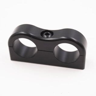 Pure Stealth Pure Stealth Billet Aluminum Non-Floating Double #10 Reduced Barrier A/C or Heater Line Clamp - .750" x .750" - X8205