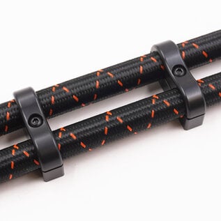 Pure Stealth Pure Stealth Billet Aluminum Non-Floating Double #10 Reduced Barrier A/C or Heater Line Clamp - .750" x .750" - X8205