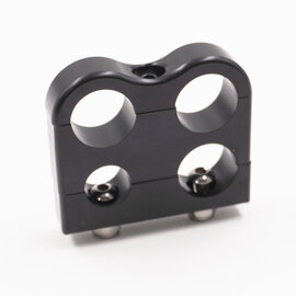 Pure Stealth Pure Stealth Billet Aluminum Non-Floating 4-Hose Reduced Barrier A/C & Heater Line Clamp- .540" x .750" x .750" x .750" - X8210