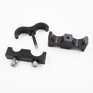 Pure Stealth Pure Stealth Billet Aluminum Non-Floating 4-Hose Reduced Barrier A/C & Heater Line Clamp- .540" x .750" x .750" x .750" - X8210