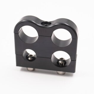 Pure Stealth Pure Stealth Billet Aluminum Non-Floating 4-Hose Reduced Barrier A/C & Heater Line Clamp- .540" x .750" x .750" x .750" - X8210
