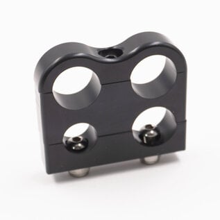 Pure Stealth Pure Stealth Billet Aluminum Non-Floating 4-Hose Reduced Barrier A/C & Heater Line Clamp- .540" x .750" x .750" x .750" - X8210
