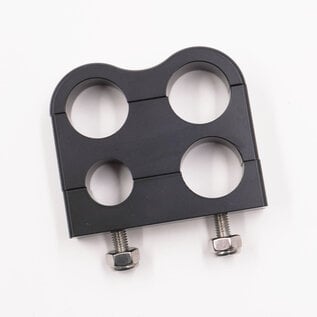 Pure Stealth Pure Stealth Billet Aluminum Non-Floating 4-Hose Reduced Barrier A/C & Heater Line Clamp- .540" x .750" x .750" x .750" - X8210