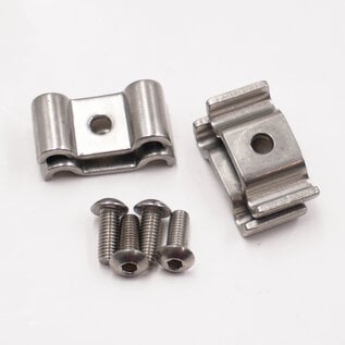 Pure Choice Motorsports Double Stainless Steel Line Clamps: 3/16" x 3/16" Clamps with 10:32 Buttonhead Screws (4 pcs) -8605