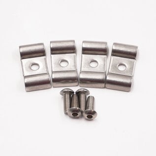 Pure Choice Motorsports Double Stainless Steel Line Clamps: 3/16" x 3/16" Clamps with 10:32 Buttonhead Screws (4 pcs) -8605