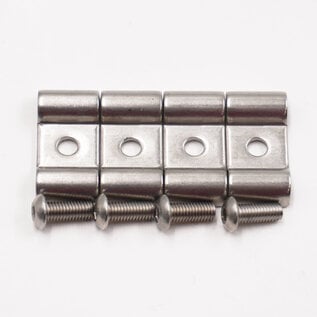Pure Choice Motorsports Double Stainless Steel Line Clamps: 3/16" x 3/16" Clamps with 10:32 Buttonhead Screws (4 pcs) -8605