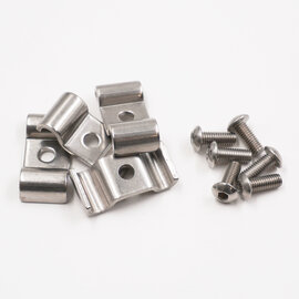 Pure Choice Motorsports Double Stainless Steel Line Clamps: 3/16" x 1/4" Clamps with 10:32 Buttonhead Screws (4 pc) - 8615