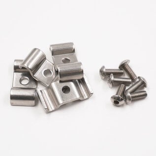 Pure Choice Motorsports Double Stainless Steel Line Clamps: 3/16" x 1/4" Clamps with 10:32 Buttonhead Screws (4 pc) - 8615