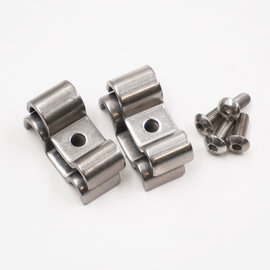 Pure Choice Motorsports Double Stainless Steel Line Clamps: 1/4" x 3/8" Clamps with 10:32 Buttonhead Screws (4 pc) - 8625