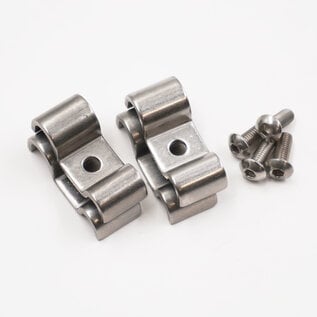 Pure Choice Motorsports Double Stainless Steel Line Clamps: 1/4" x 3/8" Clamps with 10:32 Buttonhead Screws (4 pc) - 8625