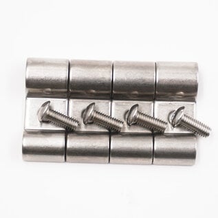 Pure Choice Motorsports Double Stainless Steel Line Clamps: 1/4" x 3/8" Clamps with 10:32 Buttonhead Screws (4 pc) - 8625