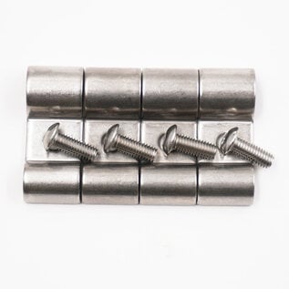 Pure Choice Motorsports Double Stainless Steel Line Clamps: 1/4" x 3/8" Clamps with 10:32 Buttonhead Screws (4 pc) - 8625