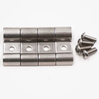 Pure Choice Motorsports Double Stainless Steel Line Clamps: 1/4" x 3/8" Clamps with 10:32 Buttonhead Screws (4 pc) - 8625