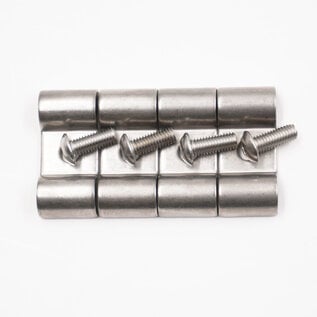 Pure Choice Motorsports Double Stainless Steel Line Clamps: 1/4" x 1/4" Clamps with 10:32 Buttonhead Screws (4 pc) - 8635