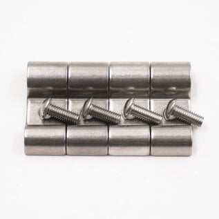 Pure Choice Motorsports Double Stainless Steel Line Clamps: 3/16" x 3/8" Clamps with 10:32 Buttonhead Screws (4 pcs) - 8650