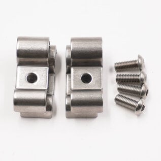 Pure Choice Motorsports Double Stainless Steel Line Clamps: 3/16" x 3/8" Clamps with 10:32 Buttonhead Screws (4 pcs) - 8650