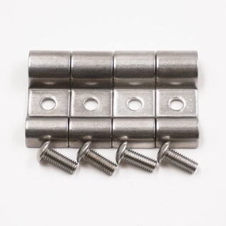 Pure Choice Motorsports Double Stainless Steel Line Clamps: 3/16" x 3/8" Clamps with 10:32 Buttonhead Screws (4 pcs) - 8650