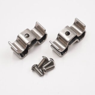 Pure Choice Motorsports Double Stainless Steel Line Clamps: 3/8" x 3/8" Clamps with 10:32 buttonhead screws (4 pcs) - 8660