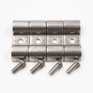 Pure Choice Motorsports Double Stainless Steel Line Clamps: 3/8" x 3/8" Clamps with 10:32 buttonhead screws (4 pcs) - 8660