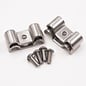 Pure Choice Motorsports Double Stainless Steel Line Clamps: 5/16" x 5/16" Clamps with 10:32 Buttonhead Screws (4 Pcs) - 8665