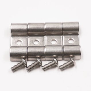 Pure Choice Motorsports Double Stainless Steel Line Clamps: 5/16" x 5/16" Clamps with 10:32 Buttonhead Screws (4 Pcs) - 8665