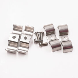 Pure Choice Motorsports Double Stainless Steel Line Clamps: 1/2" x 1/2" Clamps with 10:32 Buttonhead Screws (4 pcs) - 8670