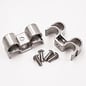 Pure Choice Motorsports Double Stainless Steel Line Clamps: 1/2" x 1/2" Clamps with 10:32 Buttonhead Screws (4 pcs) - 8670