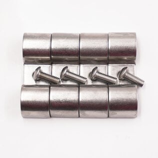 Pure Choice Motorsports Double Stainless Steel Line Clamps: 1/2" x 1/2" Clamps with 10:32 Buttonhead Screws (4 pcs) - 8670