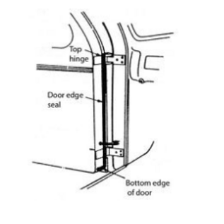 Vintique, Inc. 1938-40 Ford Closed Car Rubber Front of Door Seal - 81A-701884/5