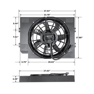 Vintage Air 1976-86 Jeep CJ5/CJ7/CJ8 16" 500 Watt Brushless Fan/Shroud Kit - 372037
