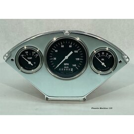 Phoenix Machine Works 55 / 56 Chevy Car - 3 Gauge - 3 3/8 & 2 1/16 Classic Instruments - 135C