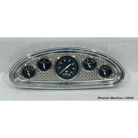 Phoenix Machine Works 33/35 Chevy Standard - 5 Gauge - Recessed Engine Turned - 3 3/8 Classic Instruments -126SS