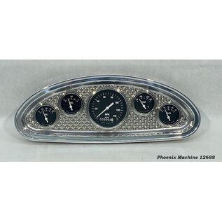Phoenix Machine Works 33/35 Chevy Standard - 5 Gauge - Recessed Engine Turned - 3 3/8 Classic Instruments -126SS
