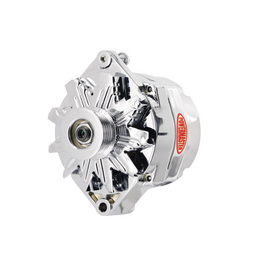 Powermaster Performance Alt GM 12SI Chrome 150A 6 grv Pulley 1 or 3 Wire - 37293-114