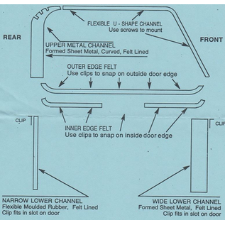 Vintique, Inc. 1935-37 Ford PU Door Window Channel Kit - 50-45983-PUB