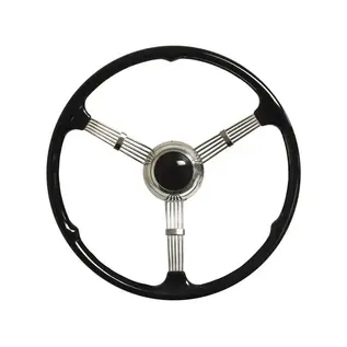 Limeworks Speed Shop 1935-37 Style 16" Banjo Steering Wheel Kit, Black Horn Cap - ST3026BLK3B