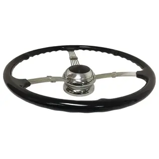 Limeworks Speed Shop 1935-37 Style 16" Banjo Steering Wheel Kit, Black Horn Cap - ST3026BLK3B