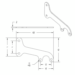 United Pacific 1938-56 Ford Truck SS Tail Light Bracket fits RH or L/H - A6217