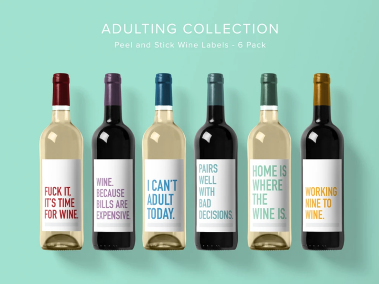 Adulting Wine Labels
