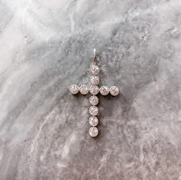 Diamond Cross Charm