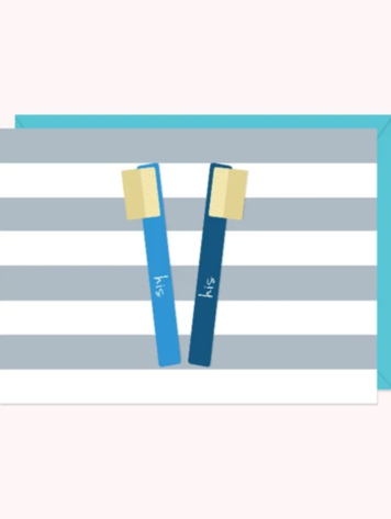 His & His Toothbrushes Card