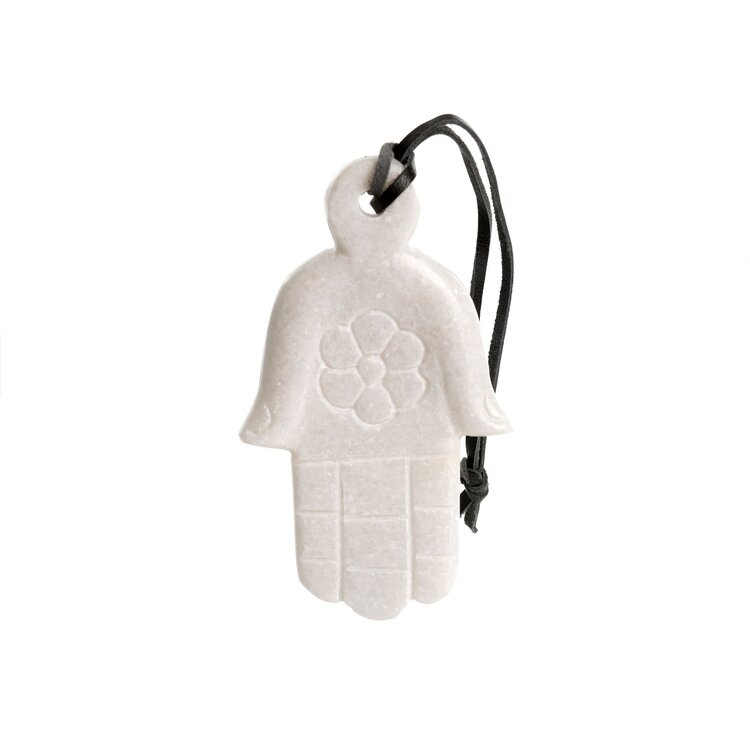 White Marble Hamsa Ornament