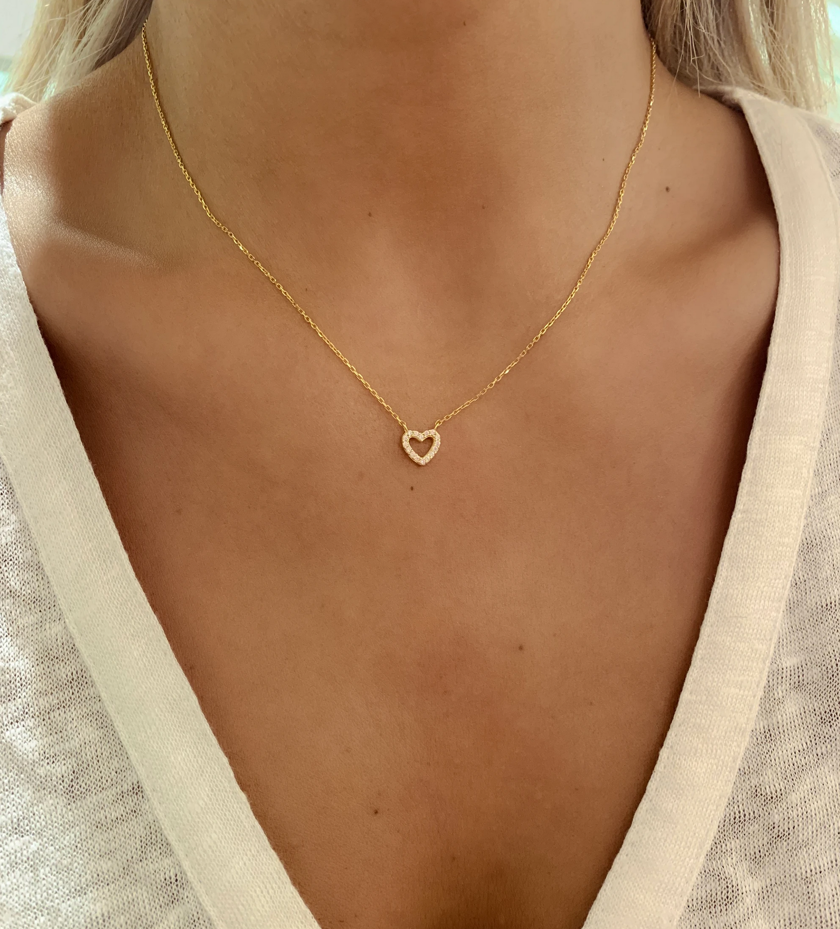 Open Mini Heart Necklace
