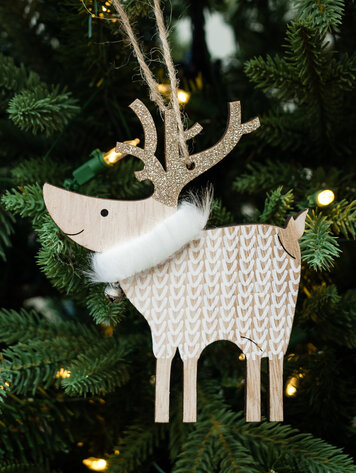 Gold Sweater Deer Ornament